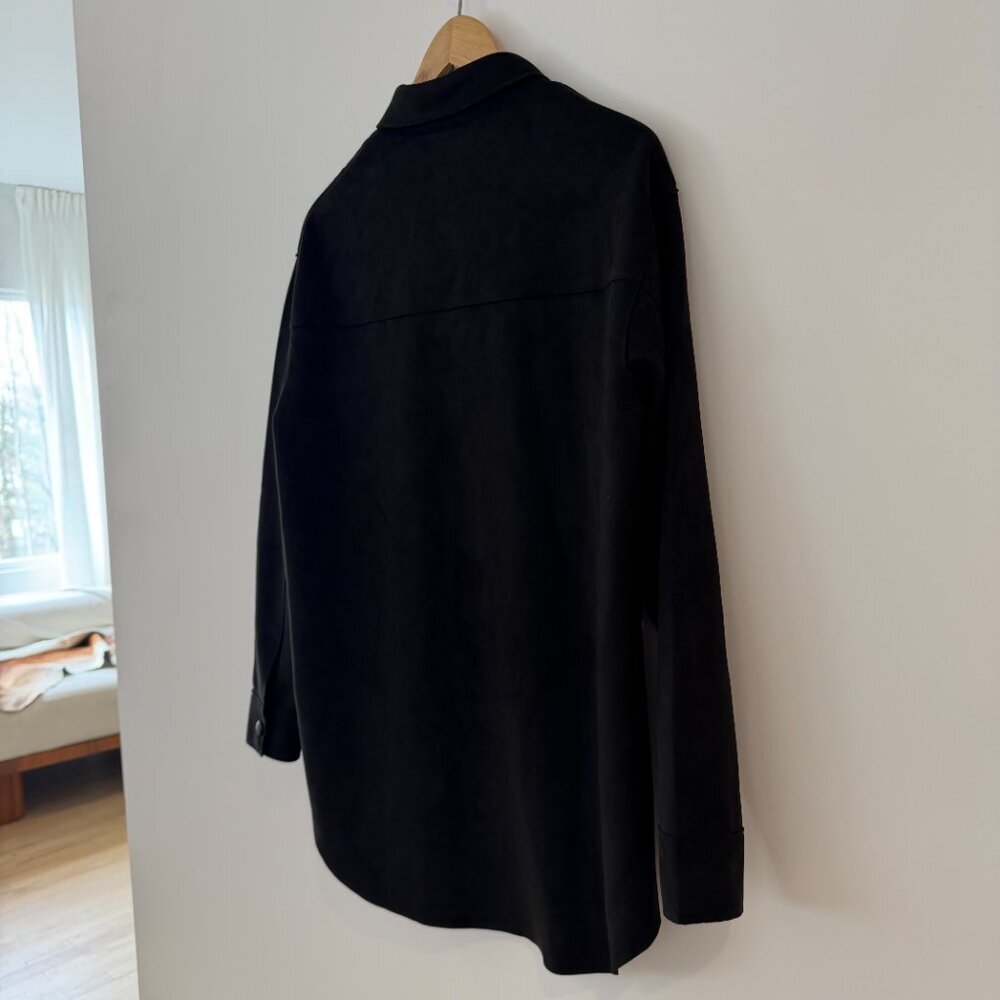 Well Worn Black Faux Suede Shacket Jacket Oversized S - Picture 5 of 10